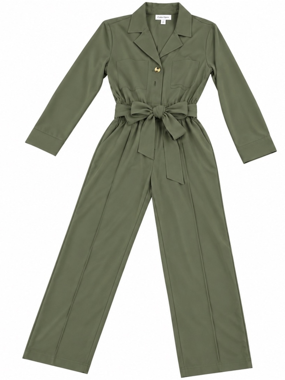 Gibson Latimer Olive Utility Tie-Waist Jumpsuit